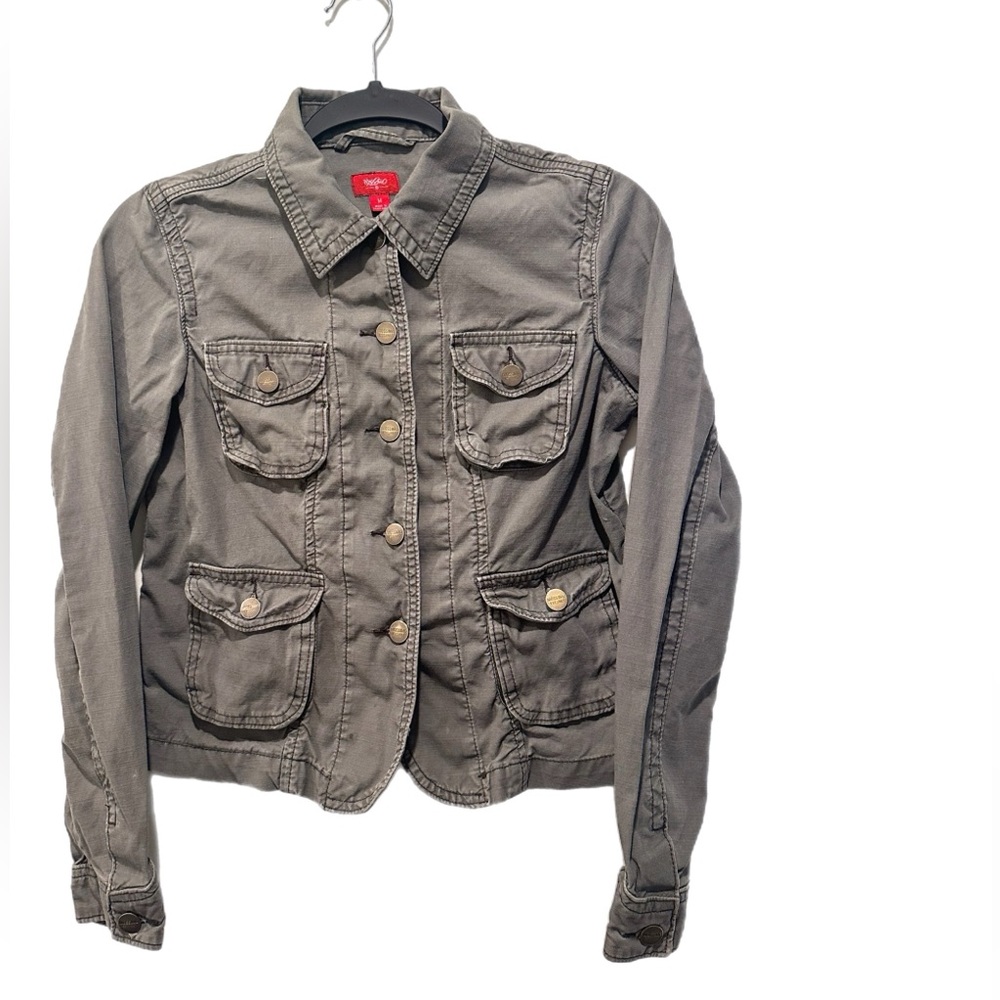 Mossimo Supply Co Gray Utility Jacket with Collared Neckline